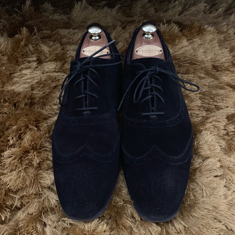 Giorgio Armani black suede men’s shoes 43 1/2